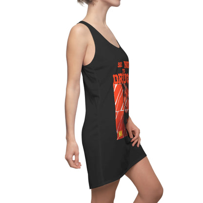 Women's Racerback Dress Griselda Blanco Orange Stripes