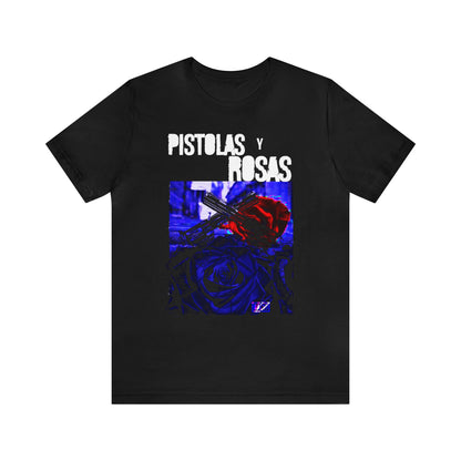 Unisex T-Shirt Pistola Y Rosas