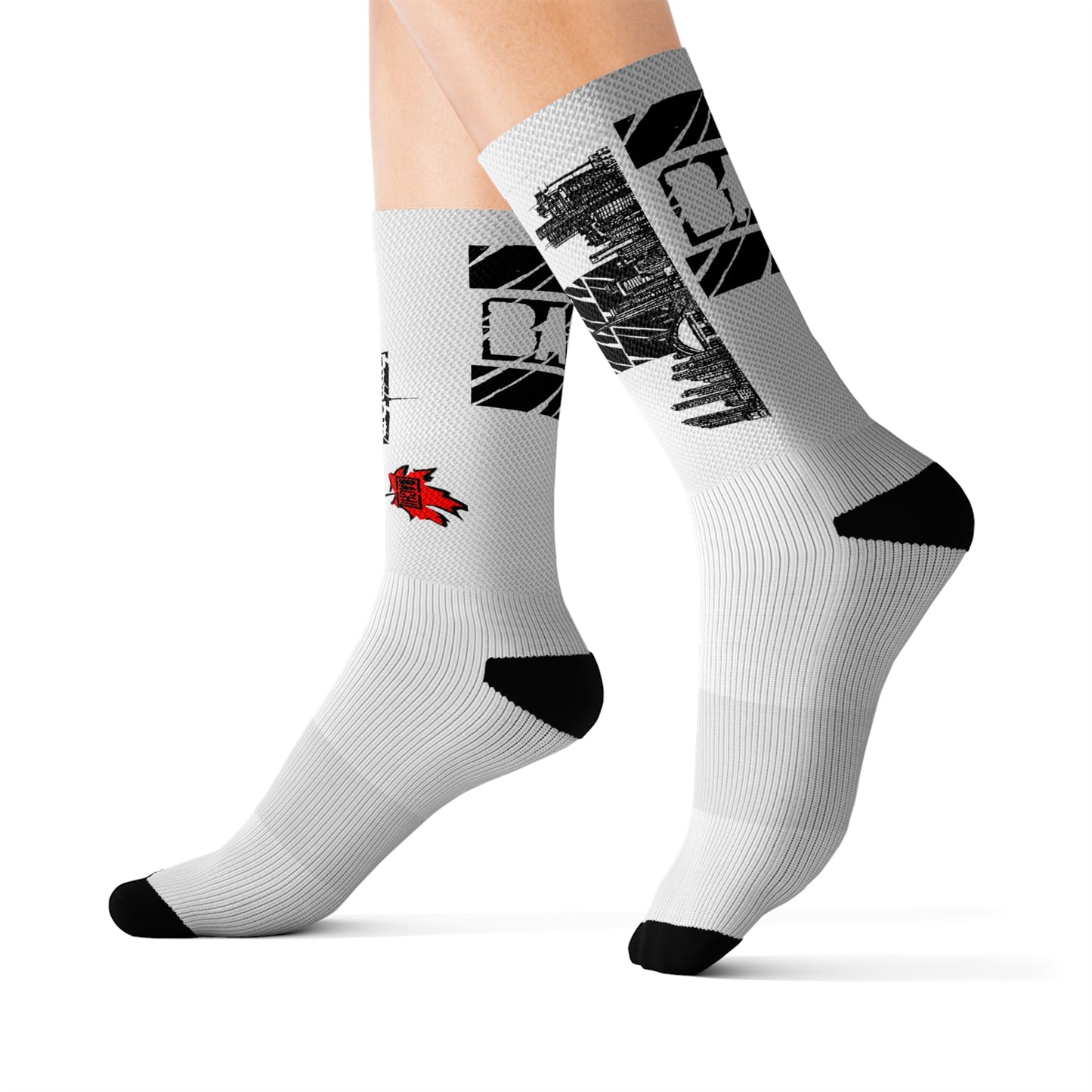 Unisex Socks White Bachi 6ix Skyline