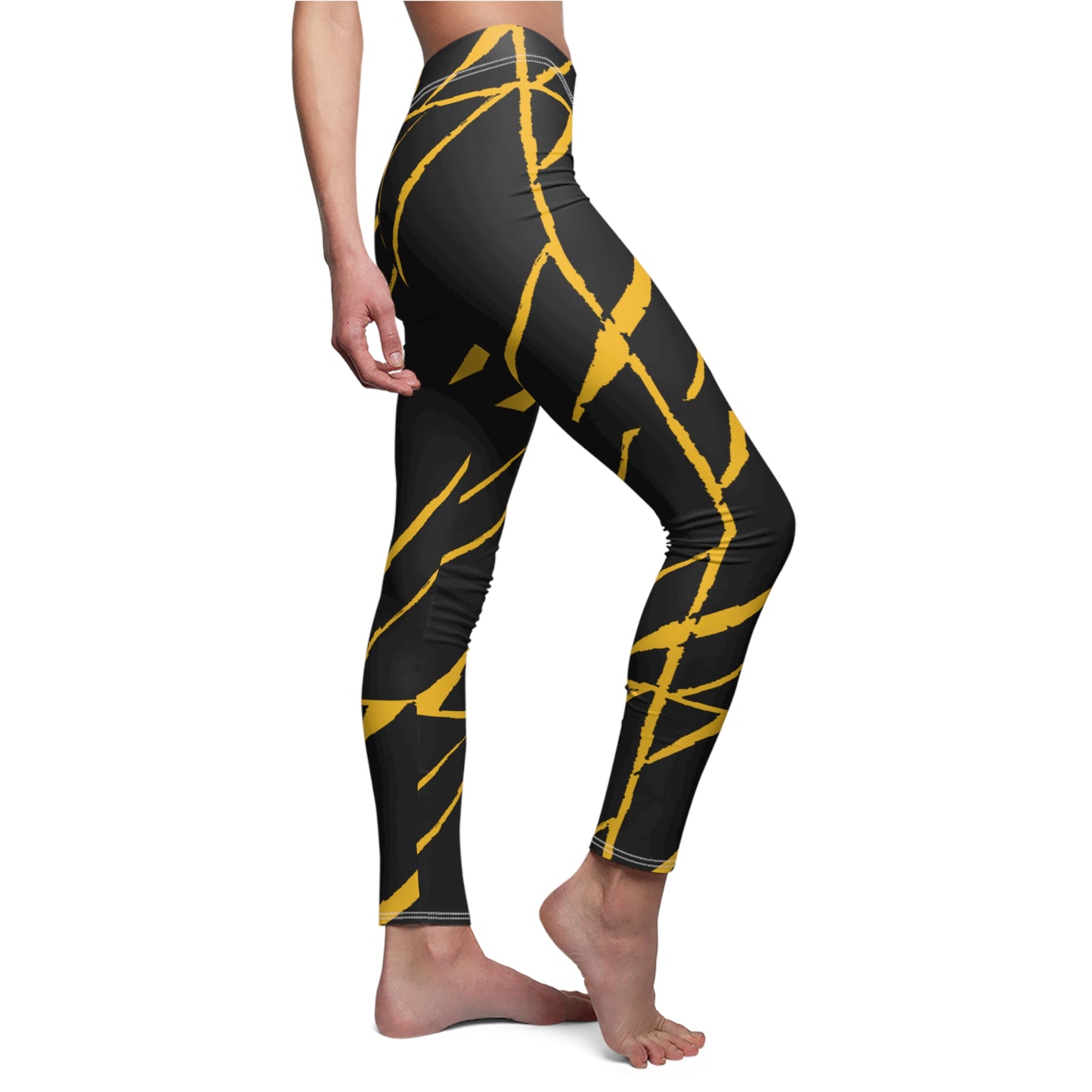 Women's Casual Leggings Bachi Black And Yellow