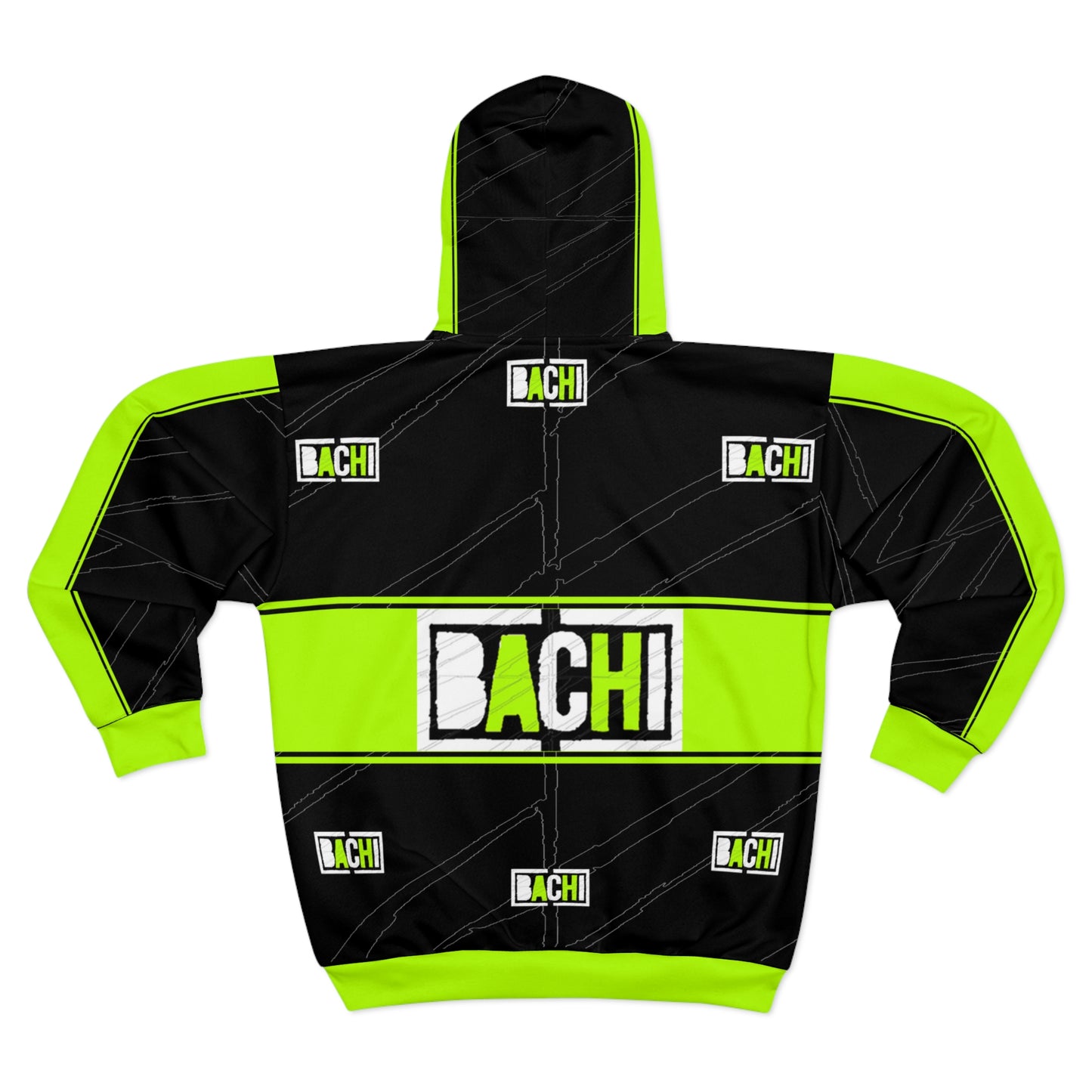 Men's Zip Hoodie Bachi 2 Tone Tiled Aop