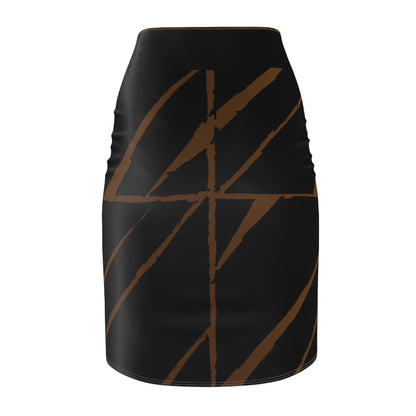 Women's Pencil Skirt Bachi Black Square Invasion