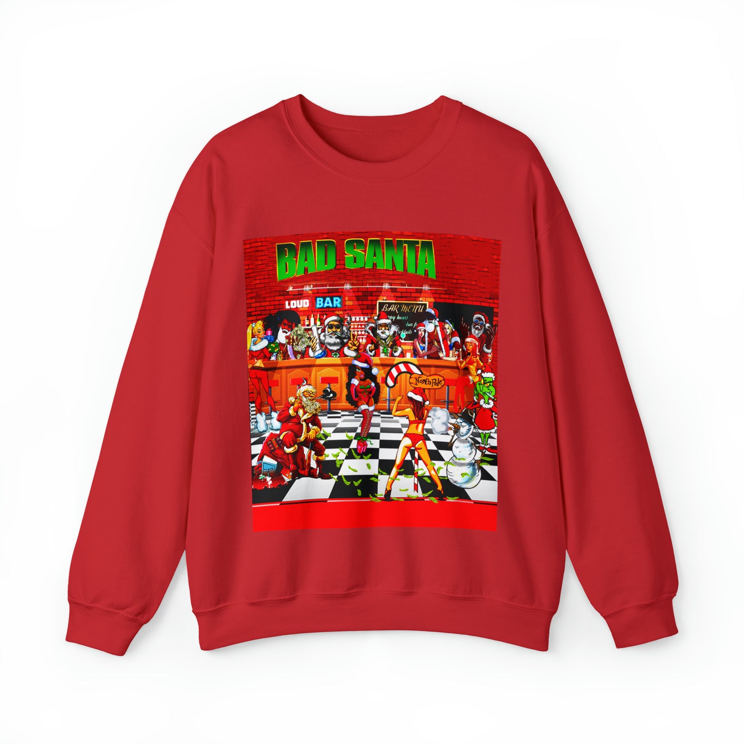 Unisex Sweatshirt Bad Santa with strippers Christmas