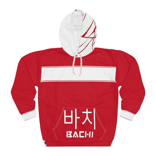 Unisex Pullover Hoodie Bachi Red Aisa Aop