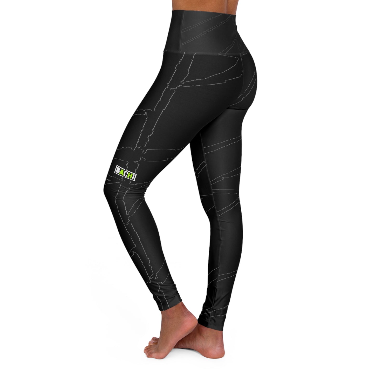 Women's High Waisted Yoga Leggings Bachi Black Fade