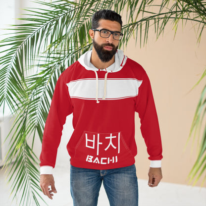 Unisex Pullover Hoodie Bachi Red Aisa Aop