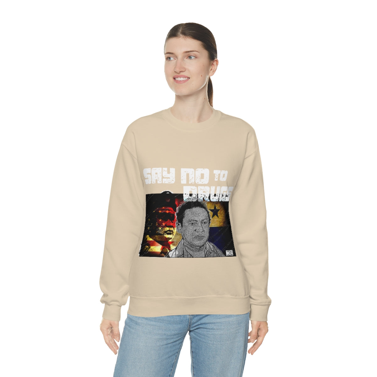 Manuel Noriega Say No To Drugs Unisex  Crewneck Sweatshirt - Bachi Apparel