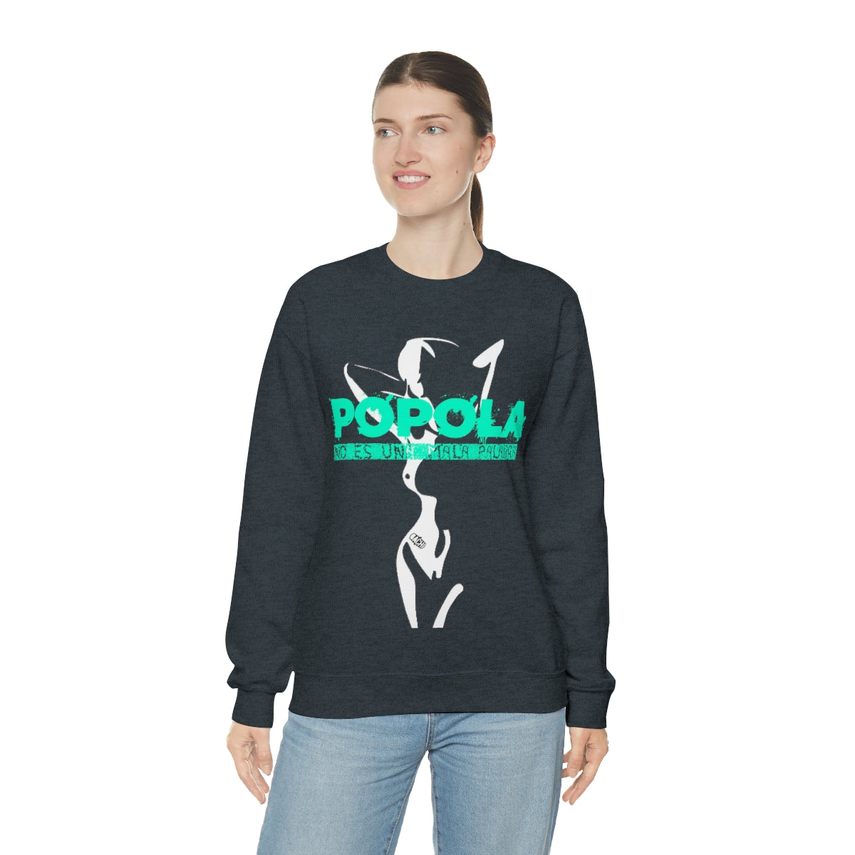 Popola No Es Una Mala Palabra by Bachi Unisex Crewneck Sweatshirt - Bachi Apparel