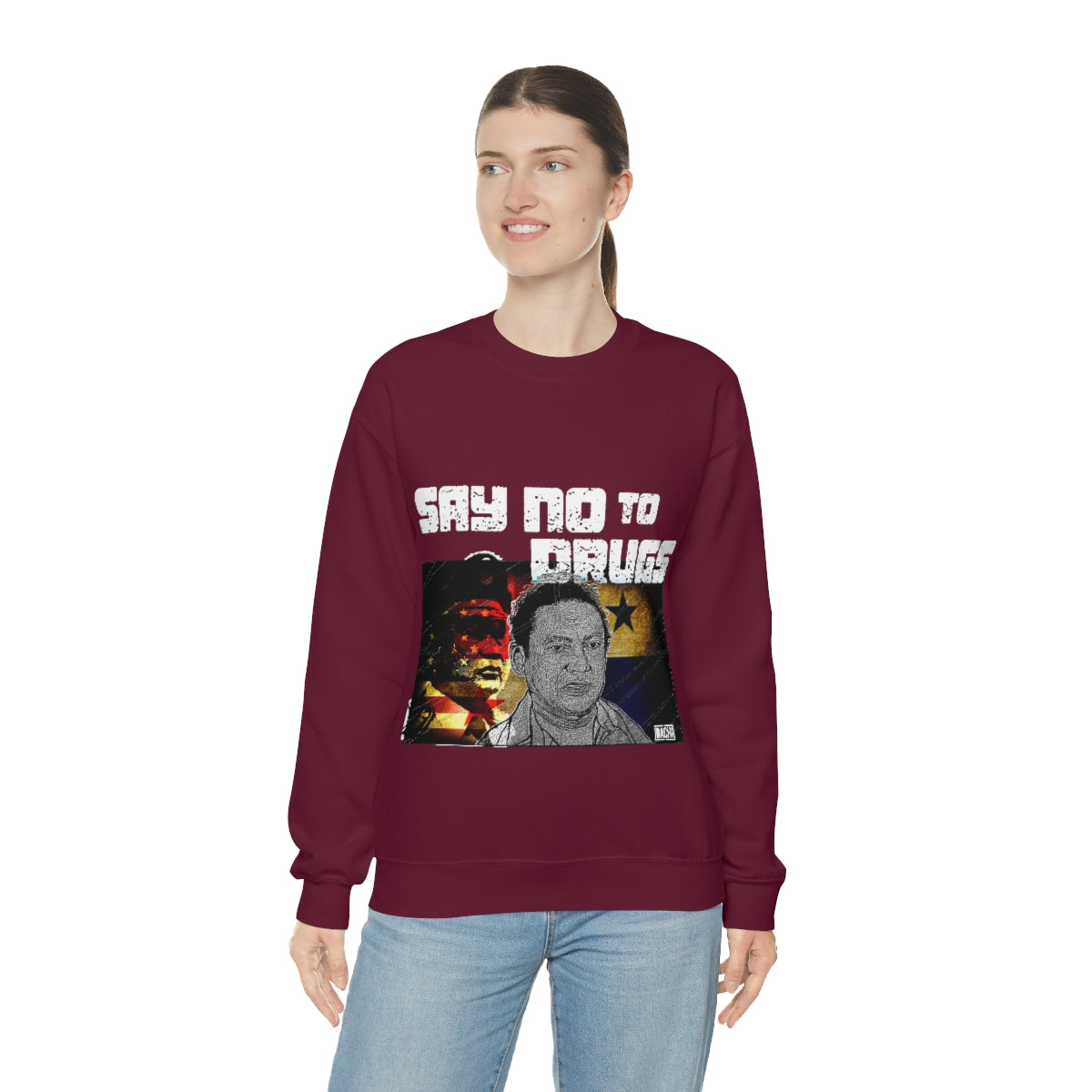 Manuel Noriega Say No To Drugs Unisex  Crewneck Sweatshirt - Bachi Apparel