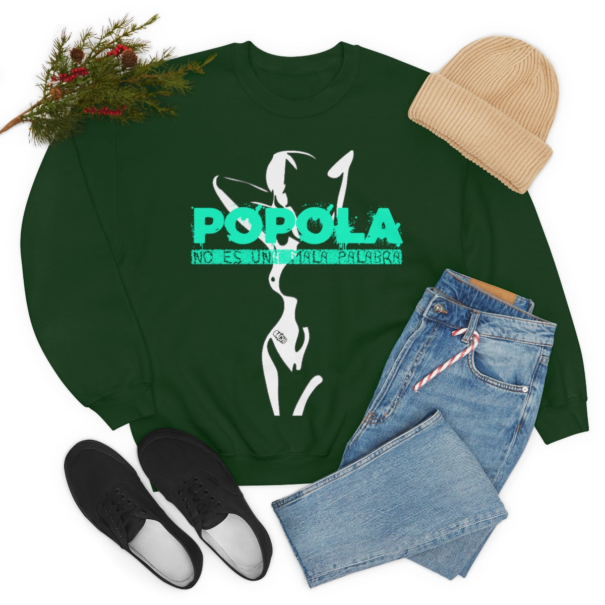 Popola No Es Una Mala Palabra by Bachi Unisex Crewneck Sweatshirt - Bachi Apparel