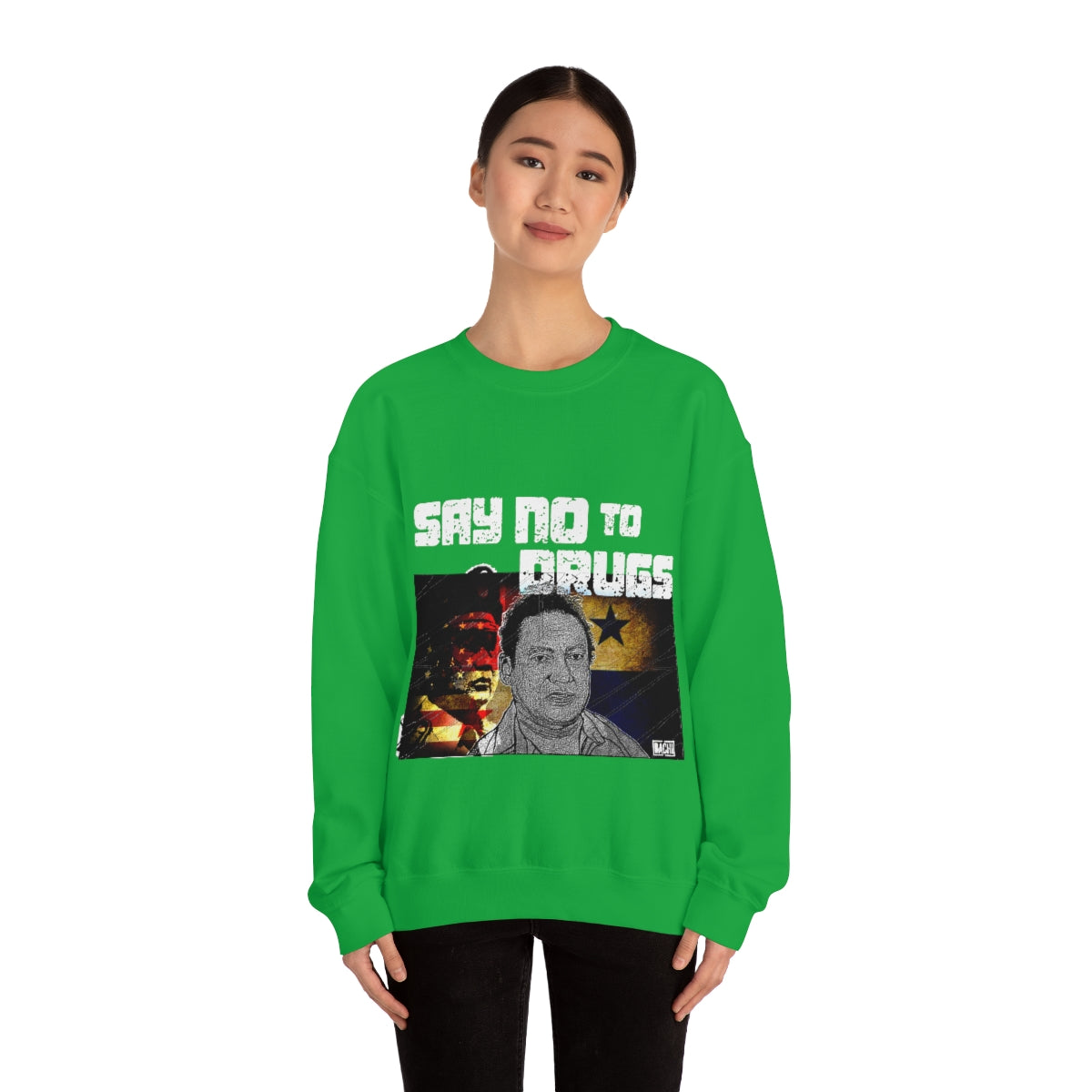 Manuel Noriega Say No To Drugs Unisex  Crewneck Sweatshirt - Bachi Apparel