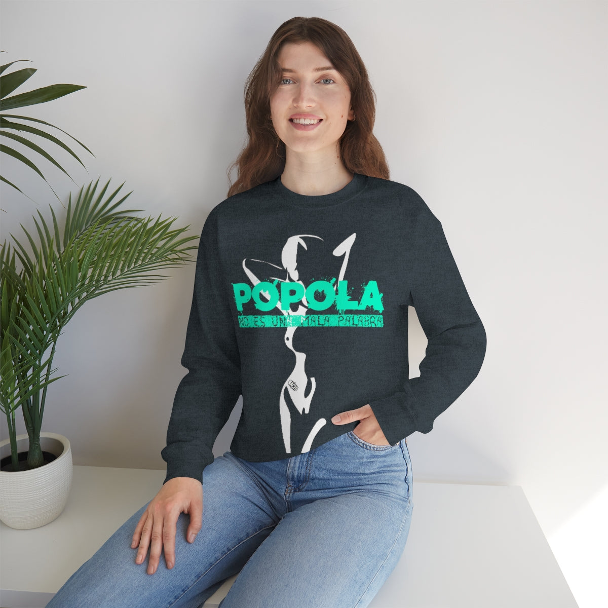 Popola No Es Una Mala Palabra by Bachi Unisex Crewneck Sweatshirt - Bachi Apparel