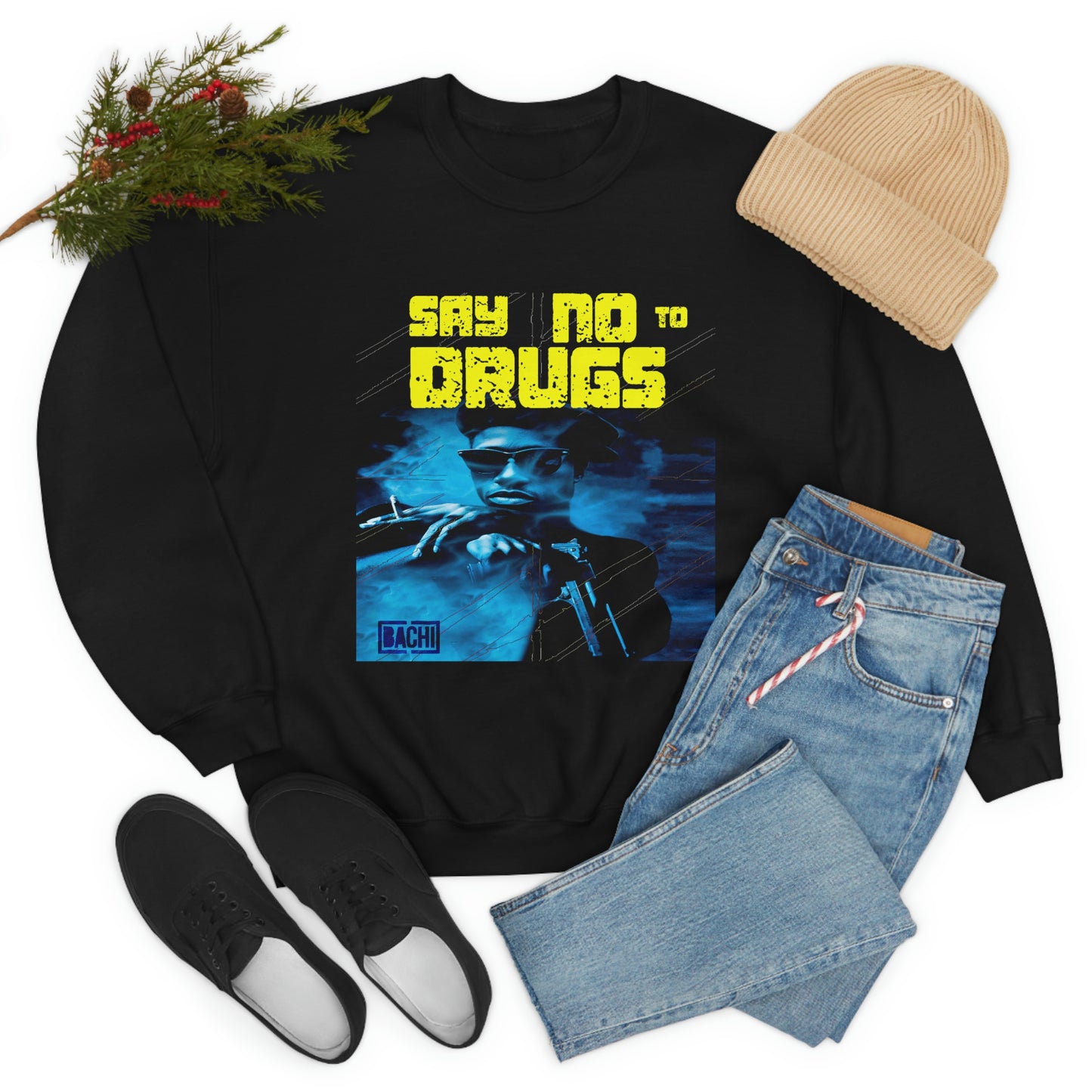 Unisex Sweatshirt Nino Brown Say No To Drugs