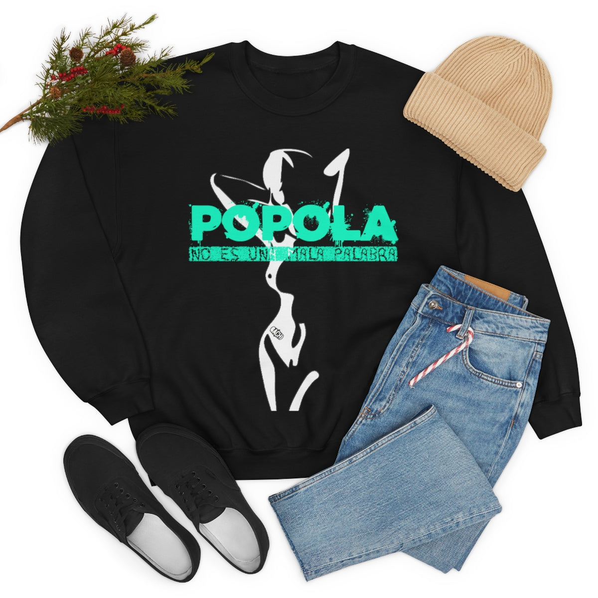 Popola No Es Una Mala Palabra by Bachi Unisex Crewneck Sweatshirt - Bachi Apparel