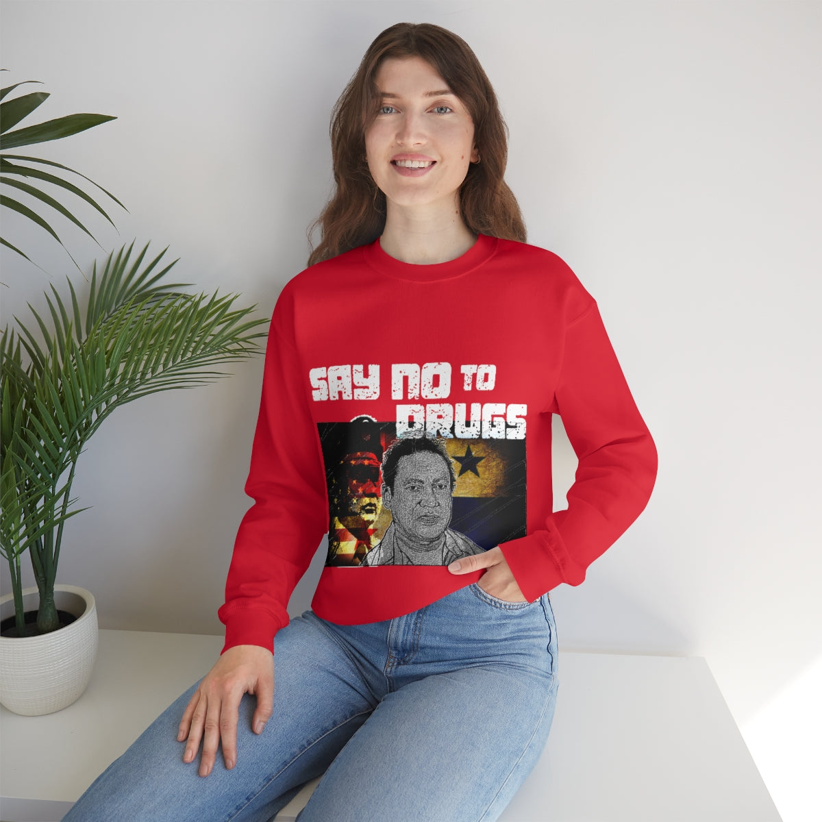 Manuel Noriega Say No To Drugs Unisex  Crewneck Sweatshirt - Bachi Apparel