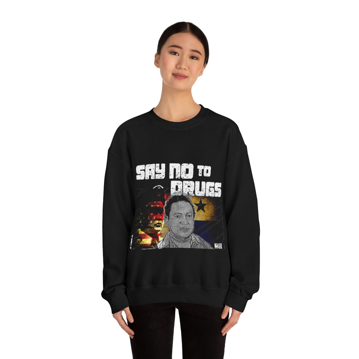 Manuel Noriega Say No To Drugs Unisex  Crewneck Sweatshirt - Bachi Apparel