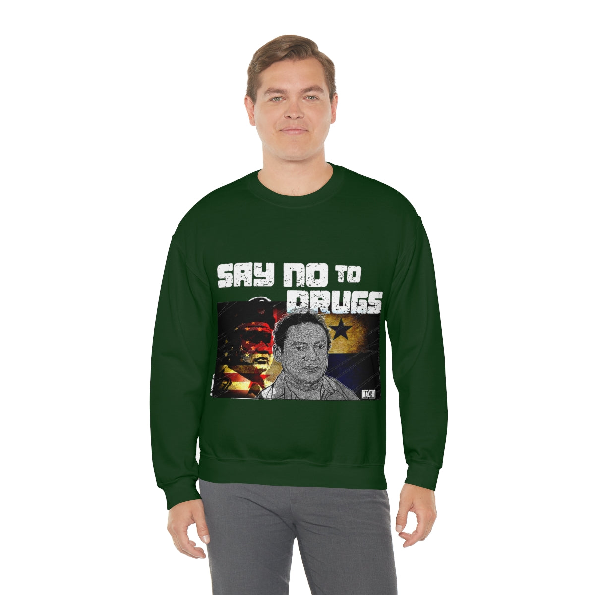 Manuel Noriega Say No To Drugs Unisex  Crewneck Sweatshirt - Bachi Apparel