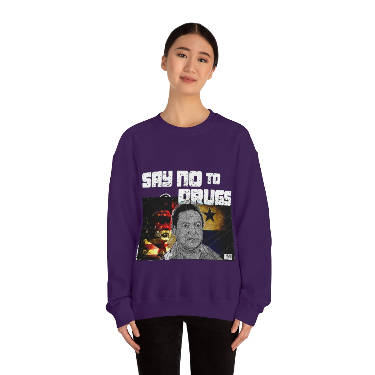 Manuel Noriega Say No To Drugs Unisex  Crewneck Sweatshirt - Bachi Apparel