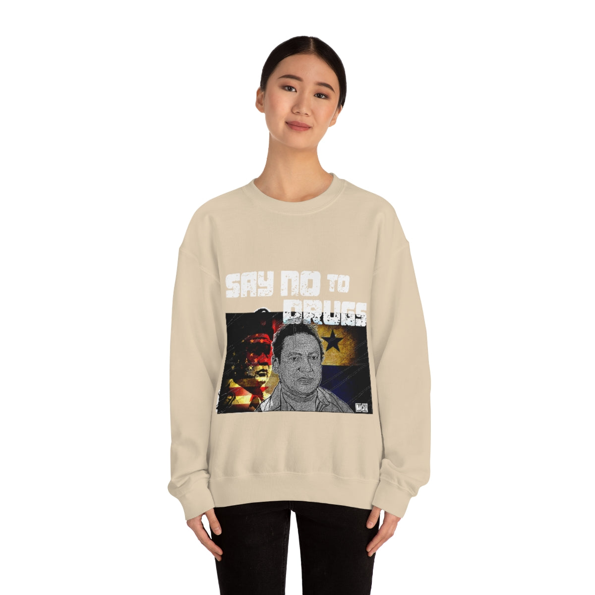 Manuel Noriega Say No To Drugs Unisex  Crewneck Sweatshirt - Bachi Apparel