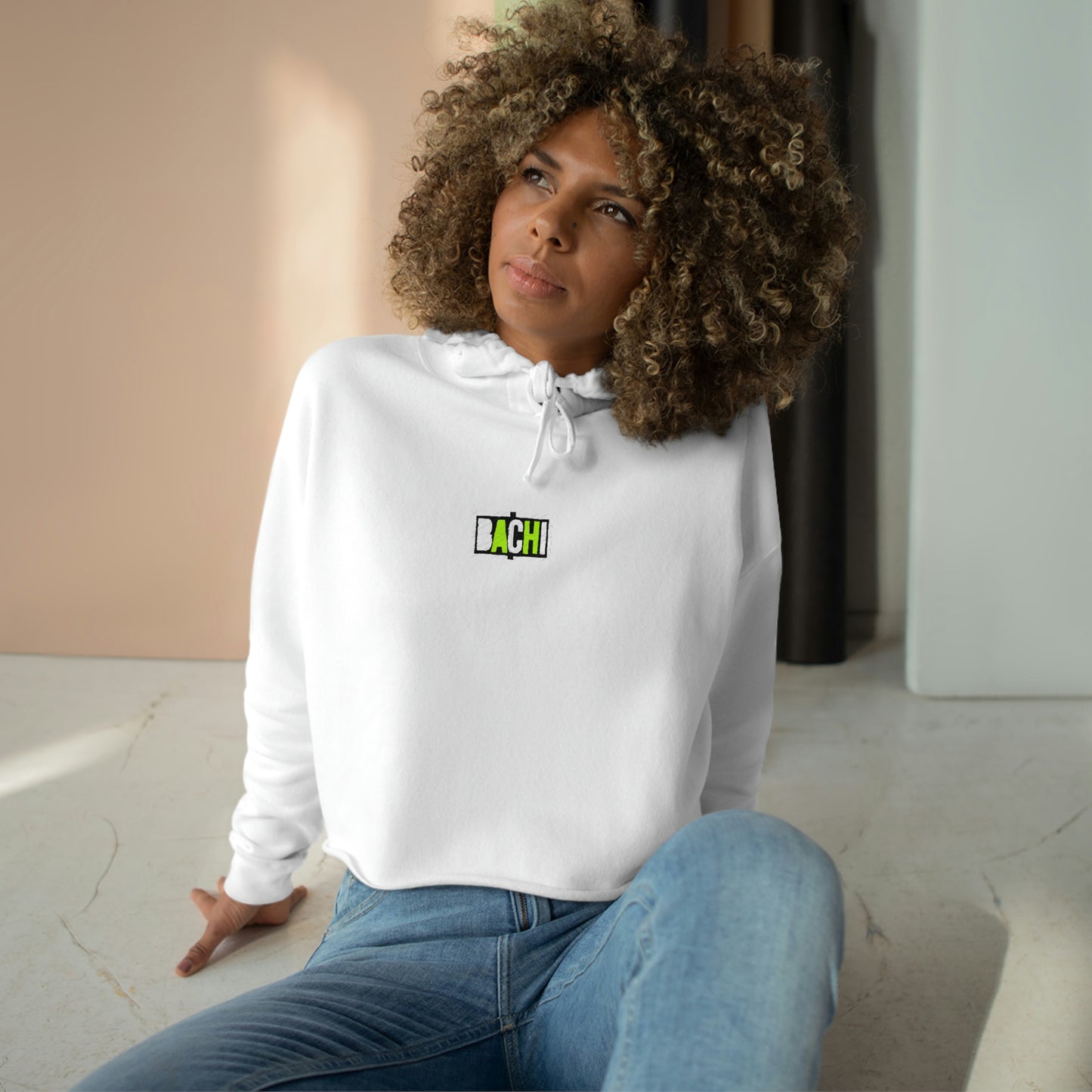 Women's Crop Hoodie Bachi logo