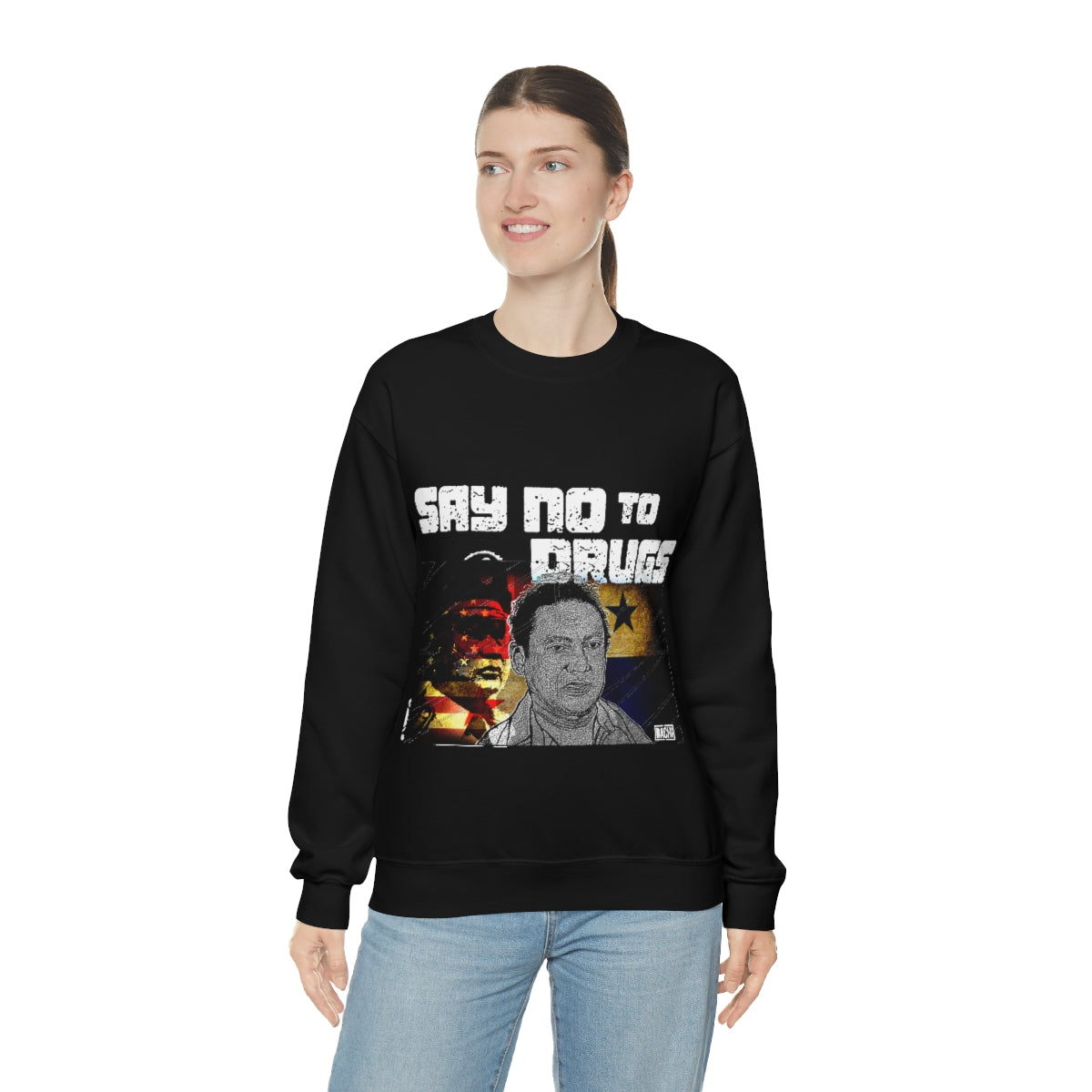 Manuel Noriega Say No To Drugs Unisex  Crewneck Sweatshirt - Bachi Apparel