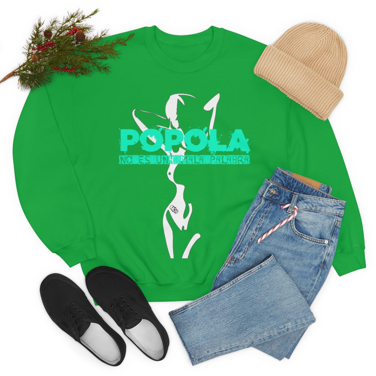 Popola No Es Una Mala Palabra by Bachi Unisex Crewneck Sweatshirt - Bachi Apparel