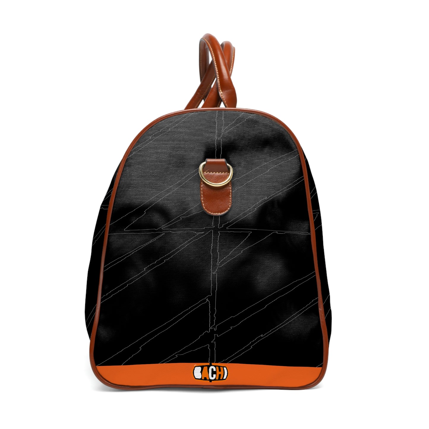 Waterproof Orange Black Mens Travel Bag