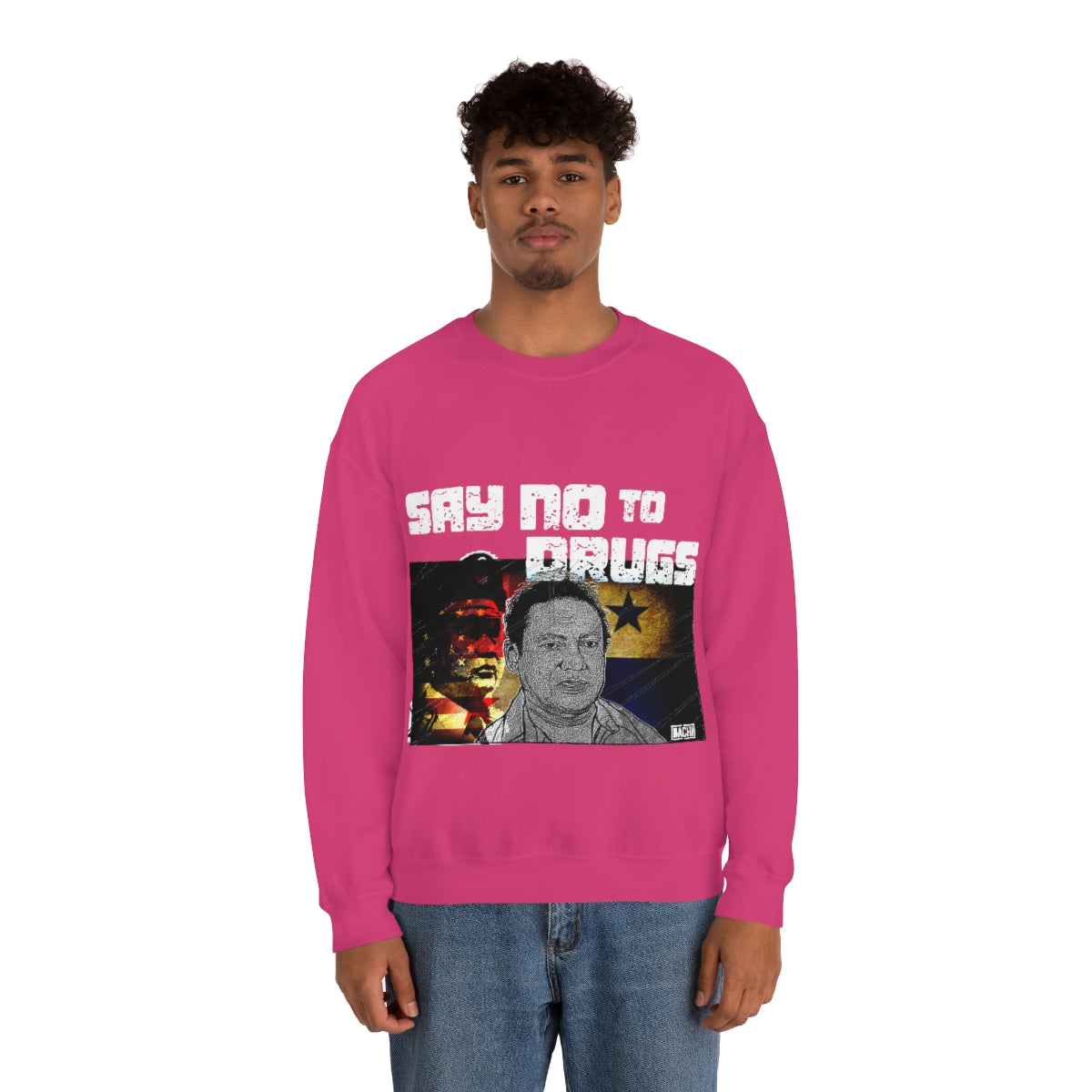 Manuel Noriega Say No To Drugs Unisex  Crewneck Sweatshirt - Bachi Apparel