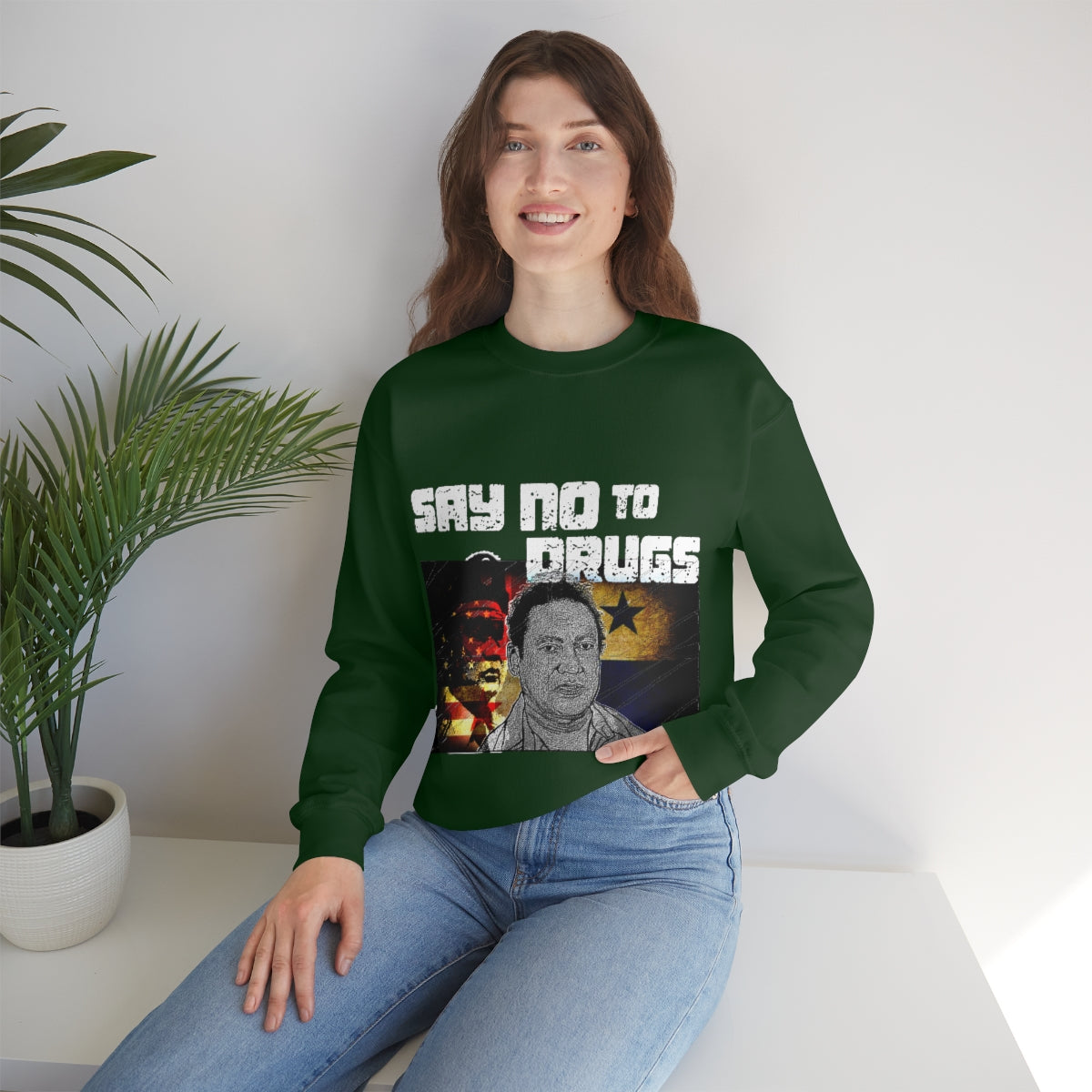 Manuel Noriega Say No To Drugs Unisex  Crewneck Sweatshirt - Bachi Apparel