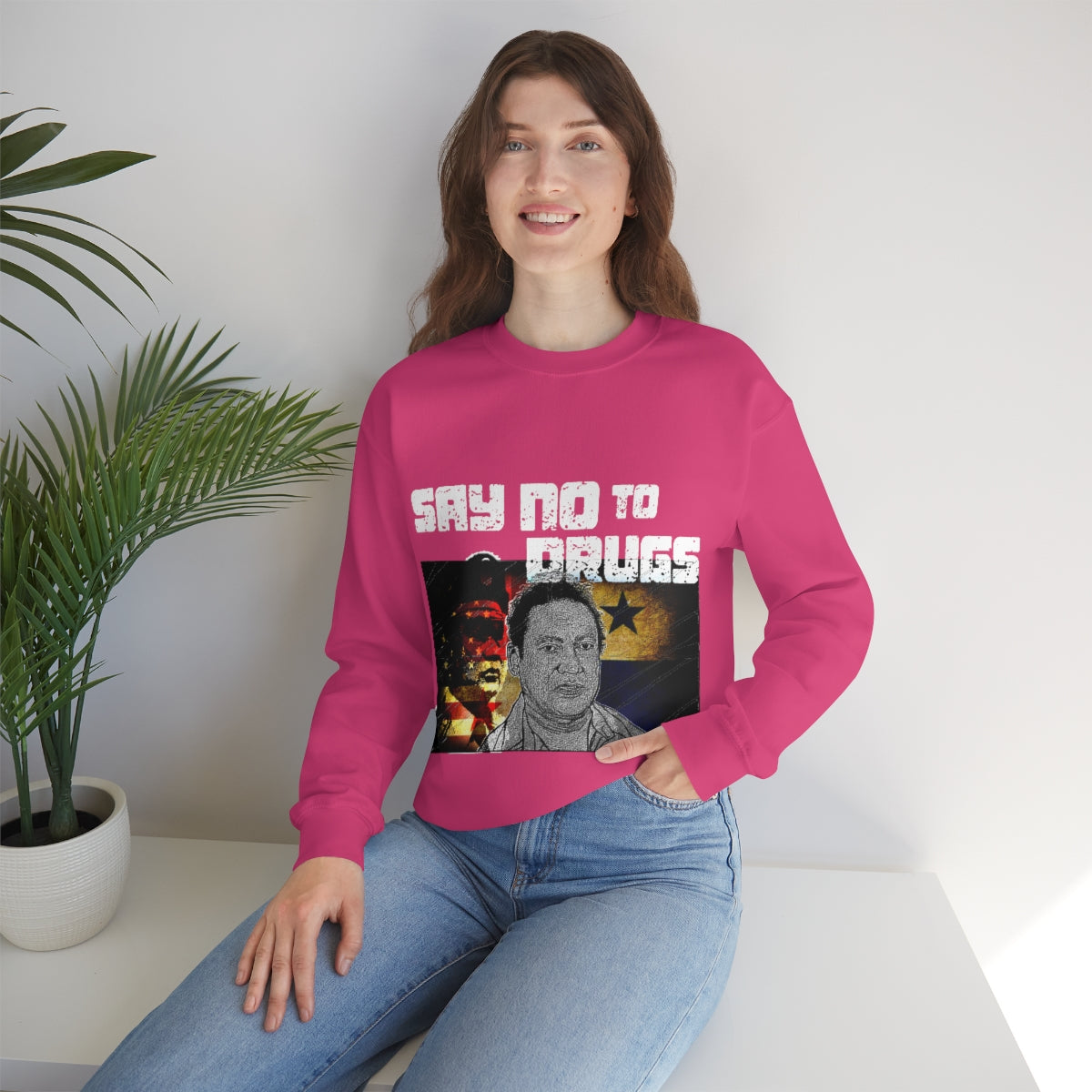 Manuel Noriega Say No To Drugs Unisex  Crewneck Sweatshirt - Bachi Apparel