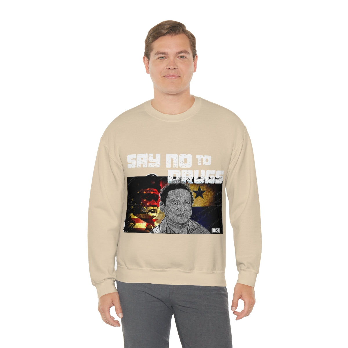 Manuel Noriega Say No To Drugs Unisex  Crewneck Sweatshirt - Bachi Apparel