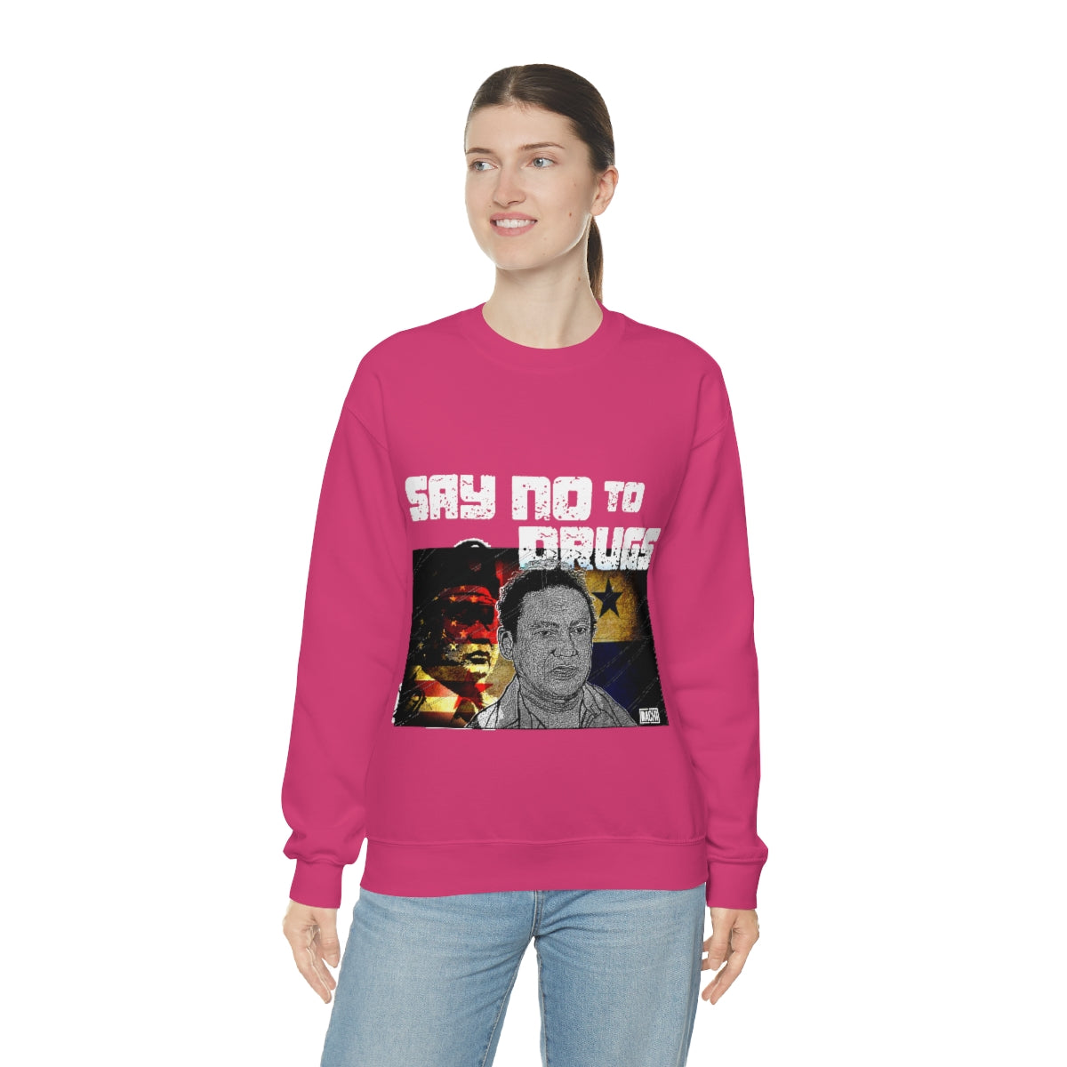 Manuel Noriega Say No To Drugs Unisex  Crewneck Sweatshirt - Bachi Apparel