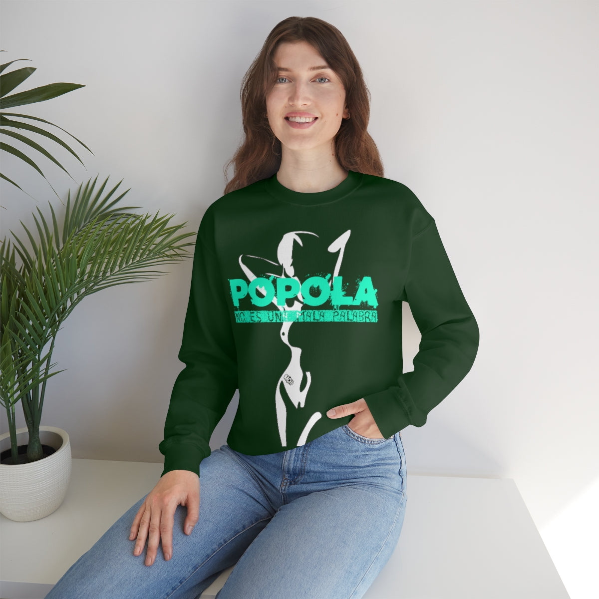 Popola No Es Una Mala Palabra by Bachi Unisex Crewneck Sweatshirt - Bachi Apparel