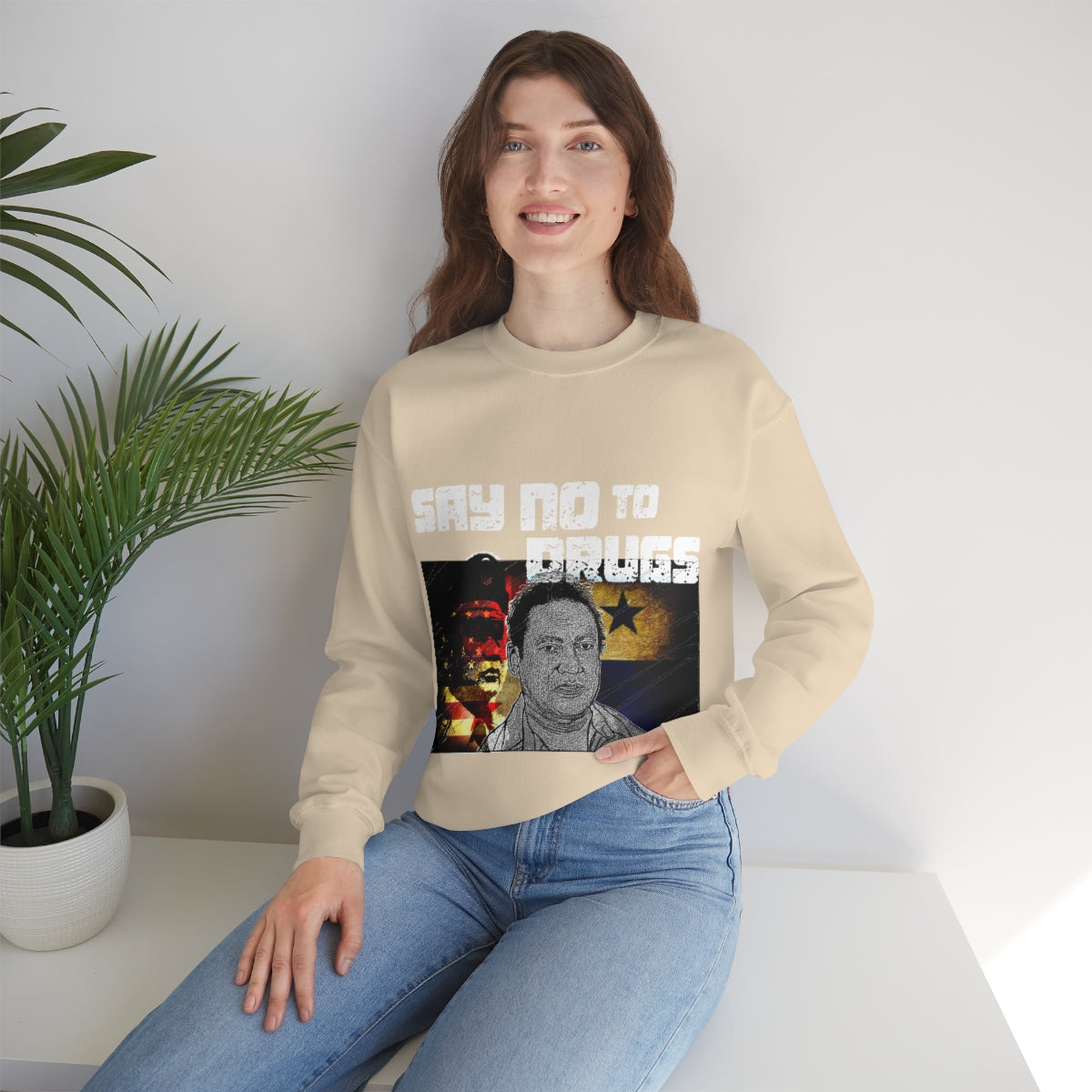 Manuel Noriega Say No To Drugs Unisex  Crewneck Sweatshirt - Bachi Apparel